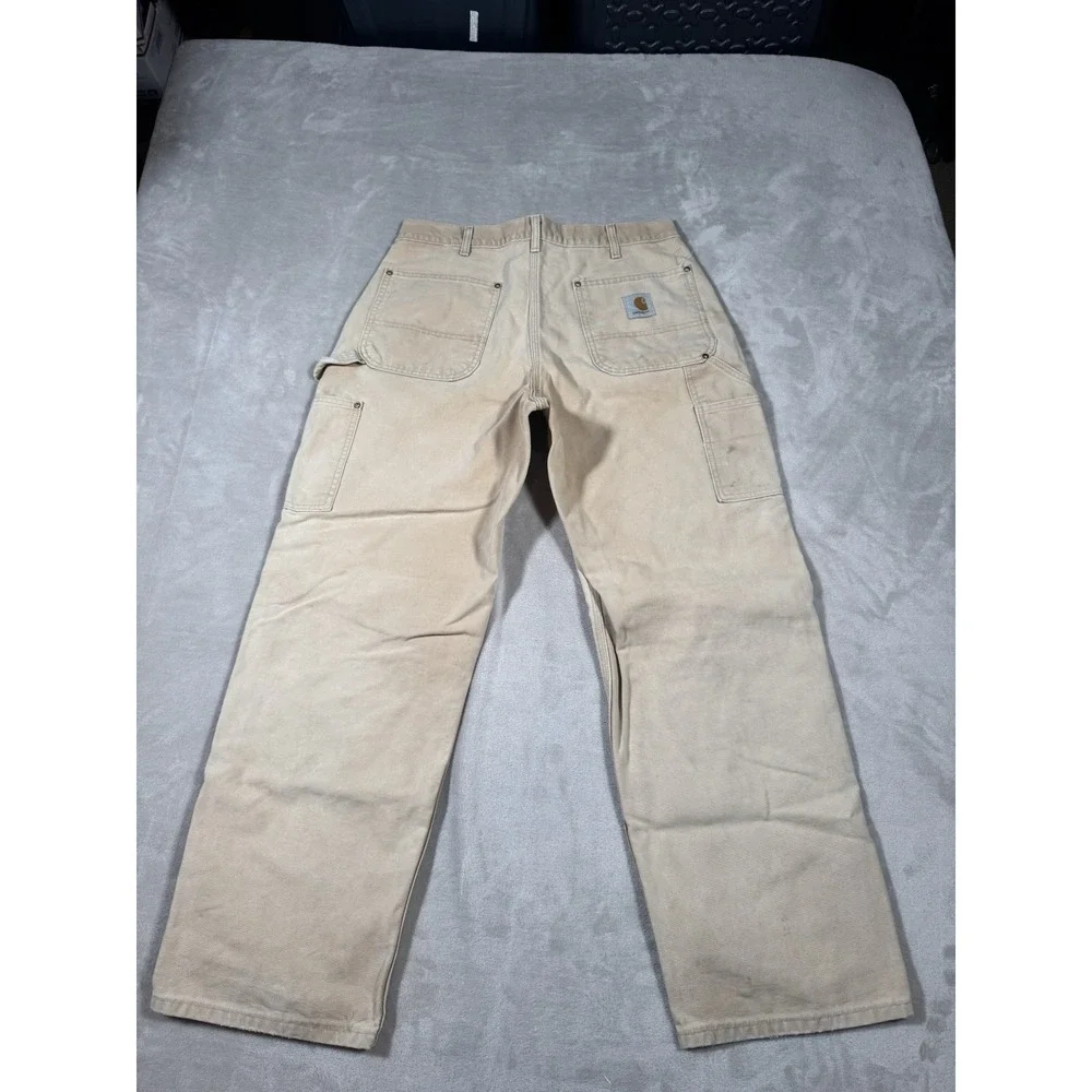 Vintage Carhartt B01 BRN Double Knee Pants Size 32x29 Fade Distress MADE IN USA